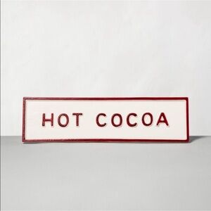 Hearth & Hand with Magnolia Red & White Hot Cocoa Table Metal Top Sign